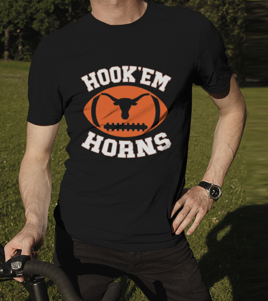 Hook’em Horns Texas Longhorns Football Team Orange T-Shirt