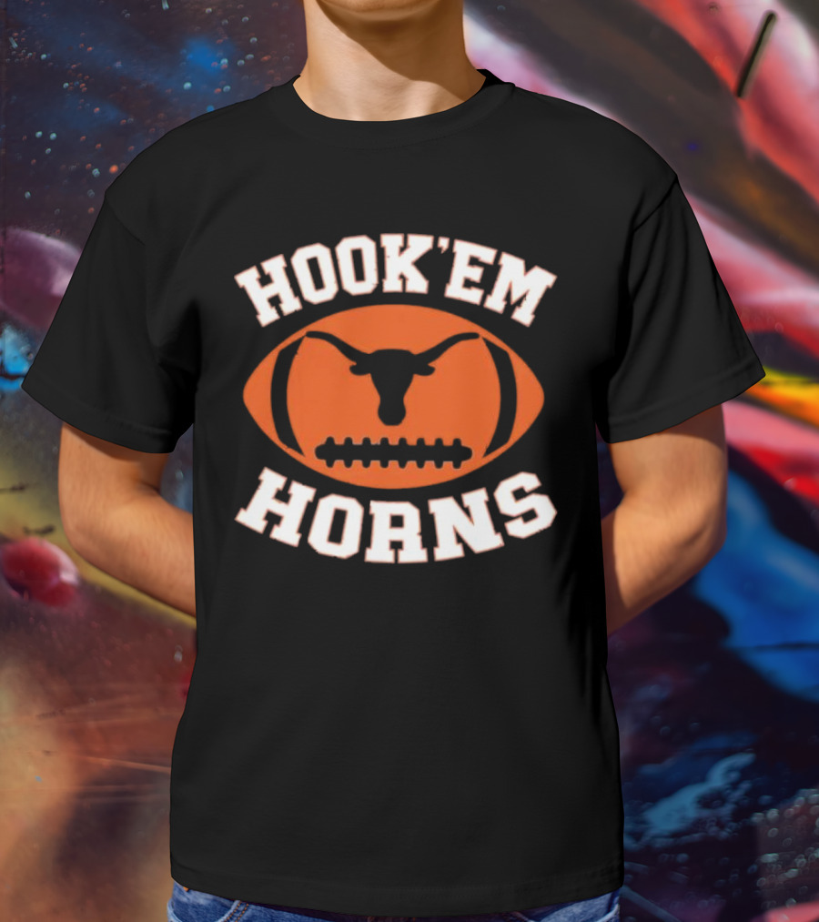 Hook’em Horns Texas Longhorns Football Team Orange T-Shirt