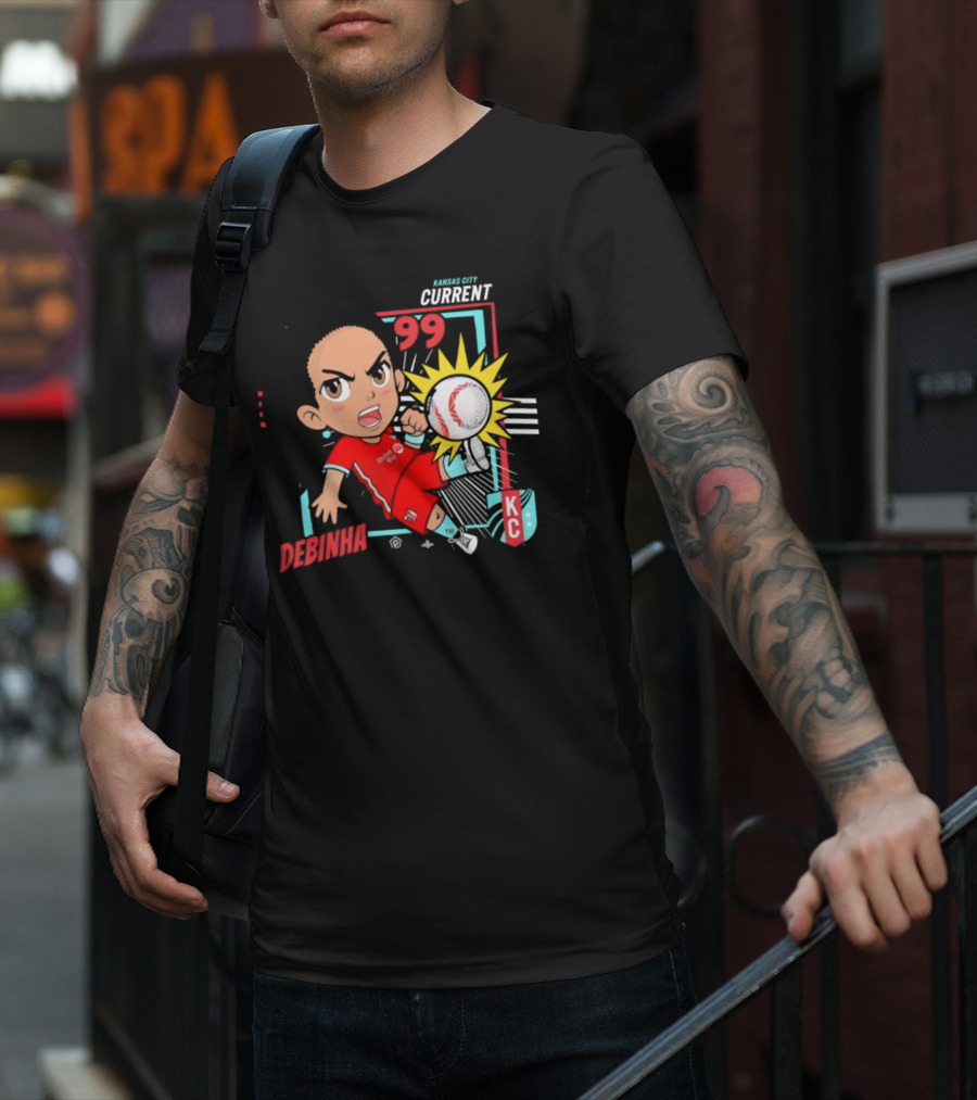 Kansas City Current Debinha 99 Chibi KC Soccer Animation T-Shirt