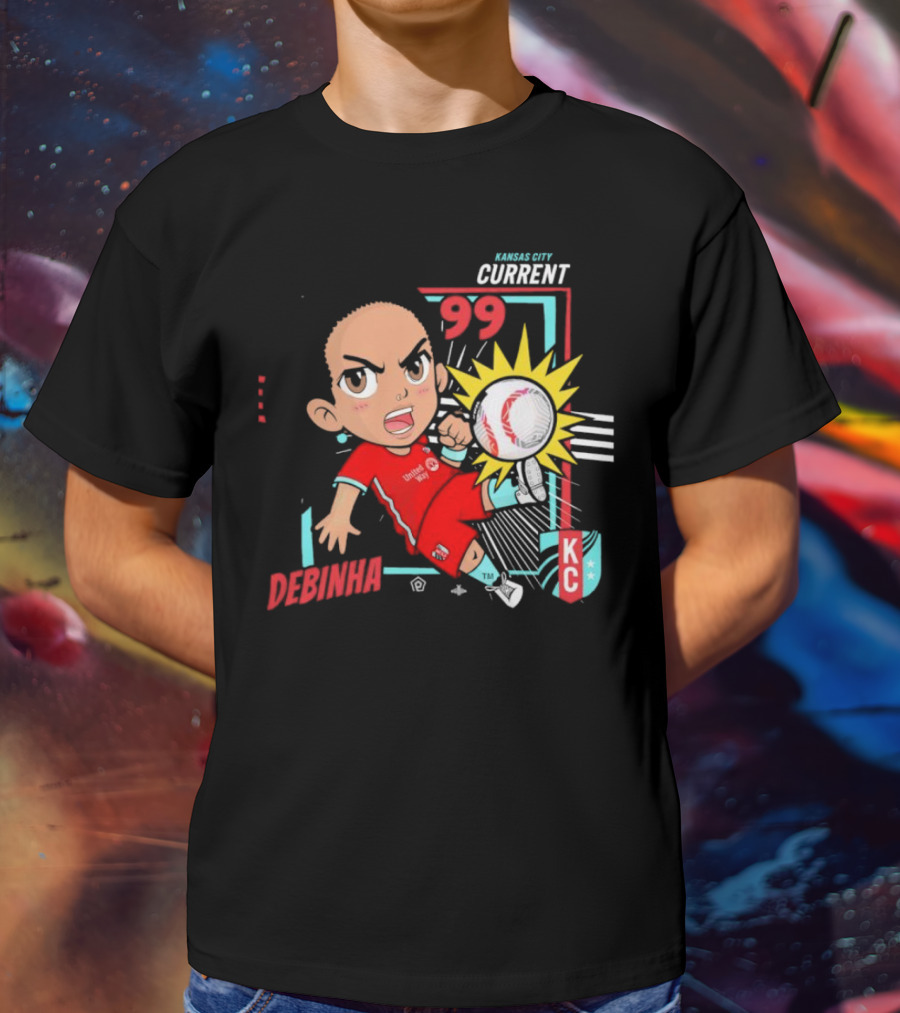 Kansas City Current Debinha 99 Chibi KC Soccer Animation T-Shirt