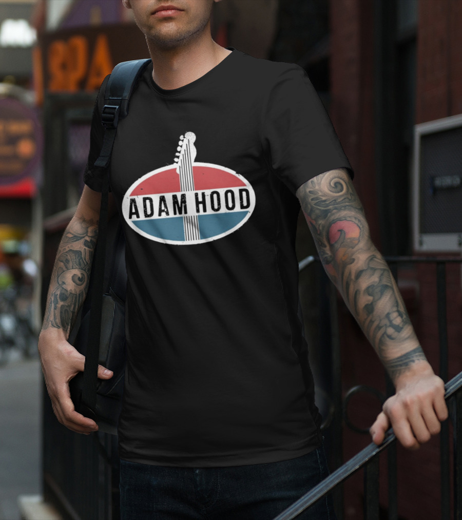 Adam Hood Vintage Guitar Headstock Oval Sign T-Shirt