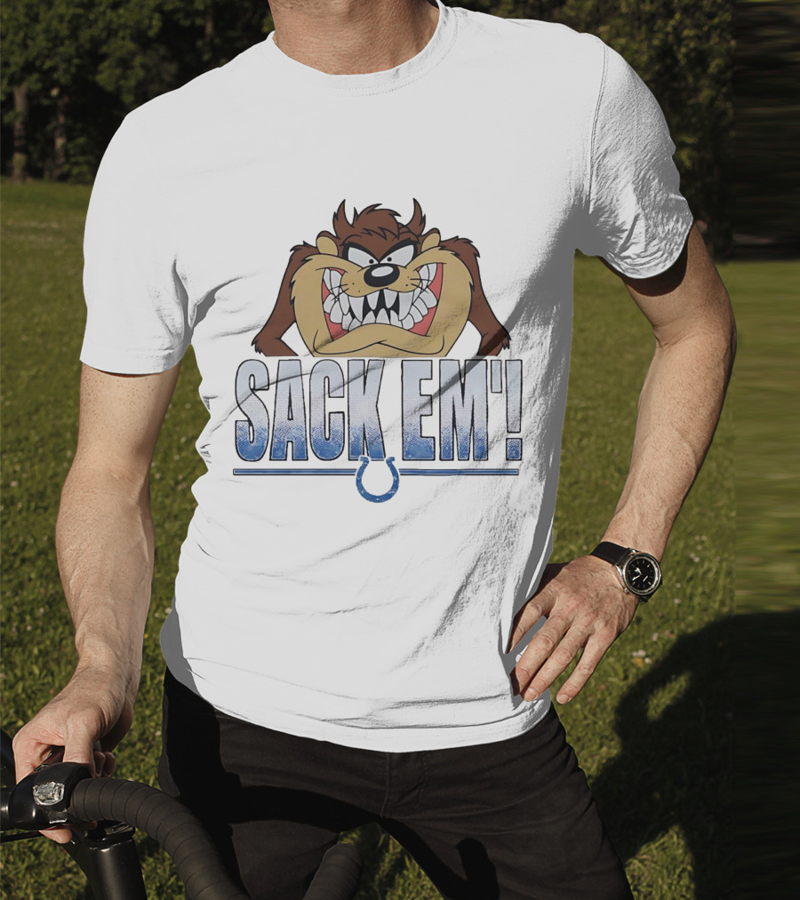 Looney Tunes Taz Sack Em Indianapolis Colts Football Fan Gear T-Shirt