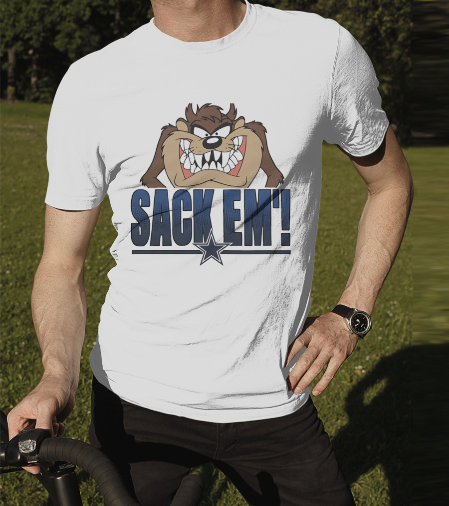 Looney Tunes Taz Sack 'Em Dallas Cowboys T-Shirt