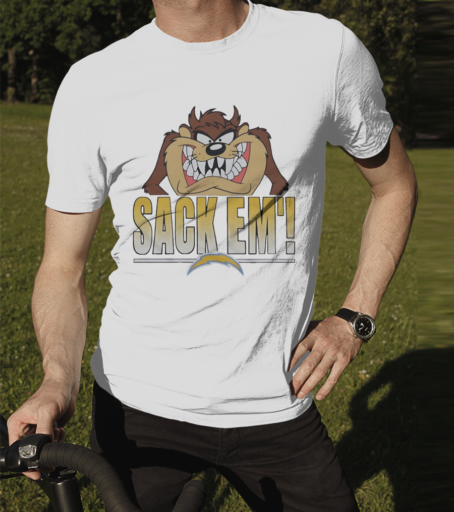 Looney Tunes Taz Sack 'Em Los Angeles Chargers T-Shirt