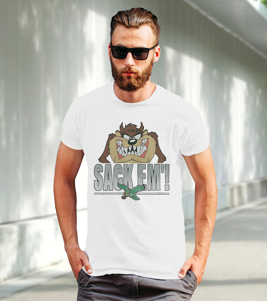 Looney Tunes Taz Sack Em Philadelphia Eagles T-Shirt