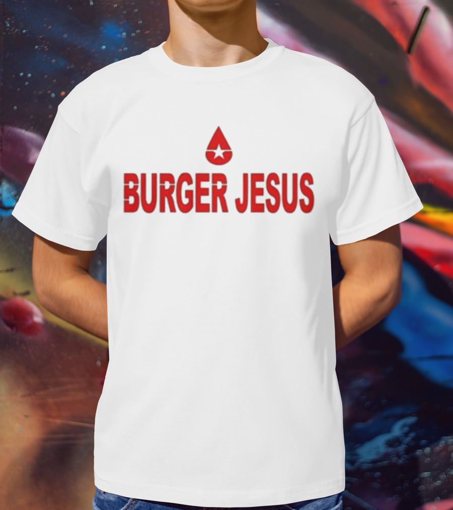 Burger Jesus Star Symbol T-Shirt