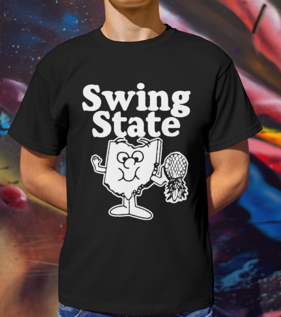Swing State Ohio Character With Buckeye Helmet T-Shirt