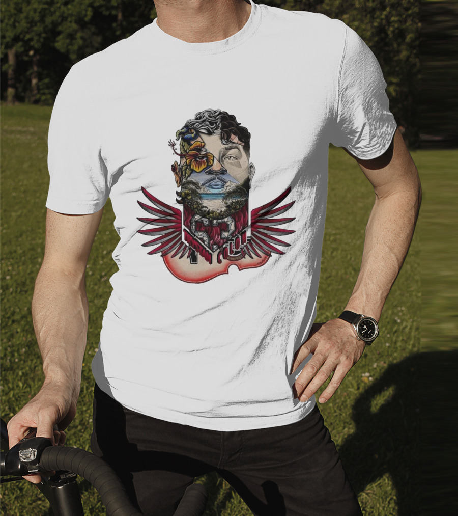 Trystan Colon Arizona Cardinals Herencia Latina Artful Portrait With Floral And Wing Elements T-Shirt