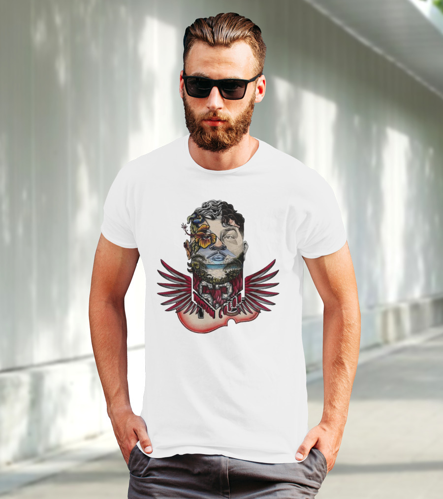 Trystan Colon Arizona Cardinals Herencia Latina Artful Portrait With Floral And Wing Elements T-Shirt
