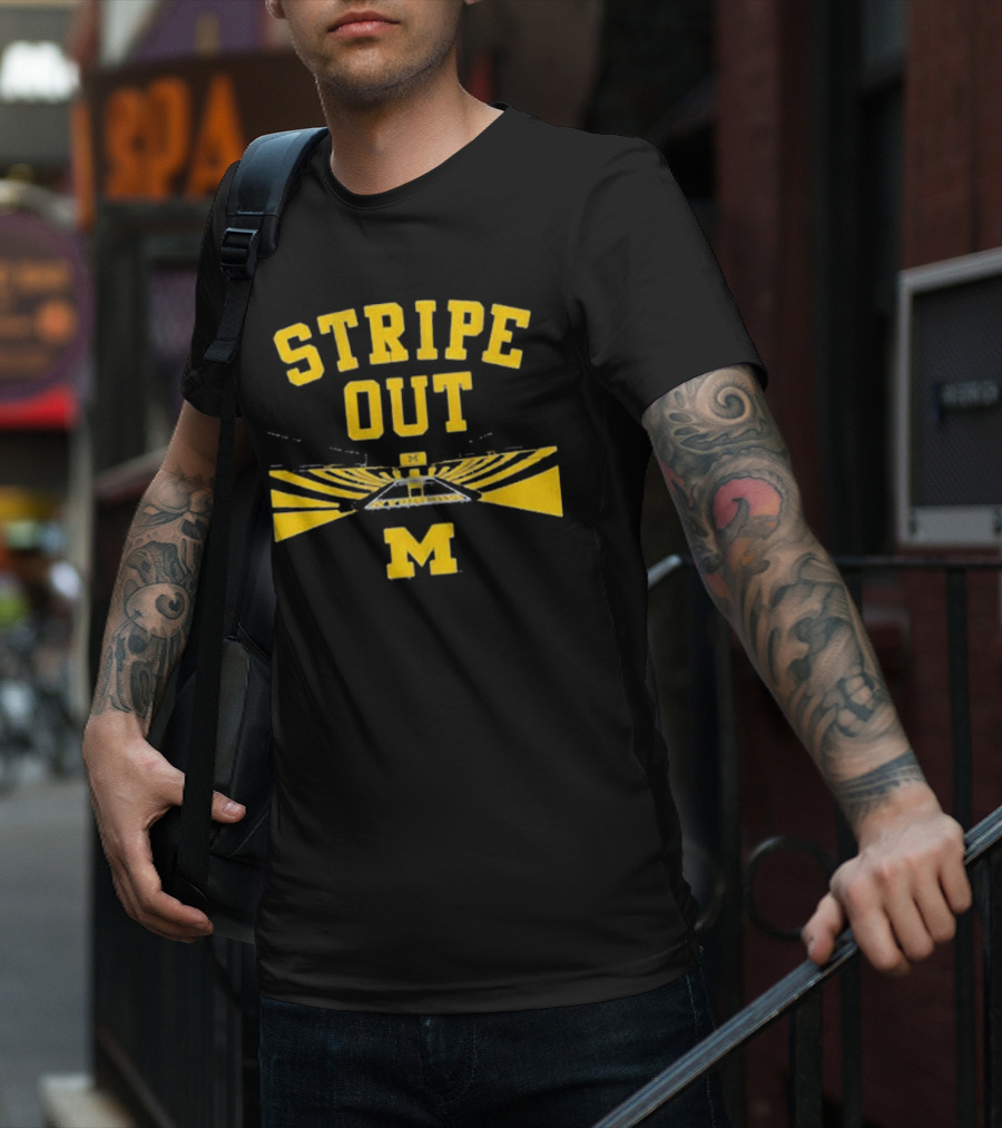Stripe Out Big House Michigan Wolverines T-Shirt