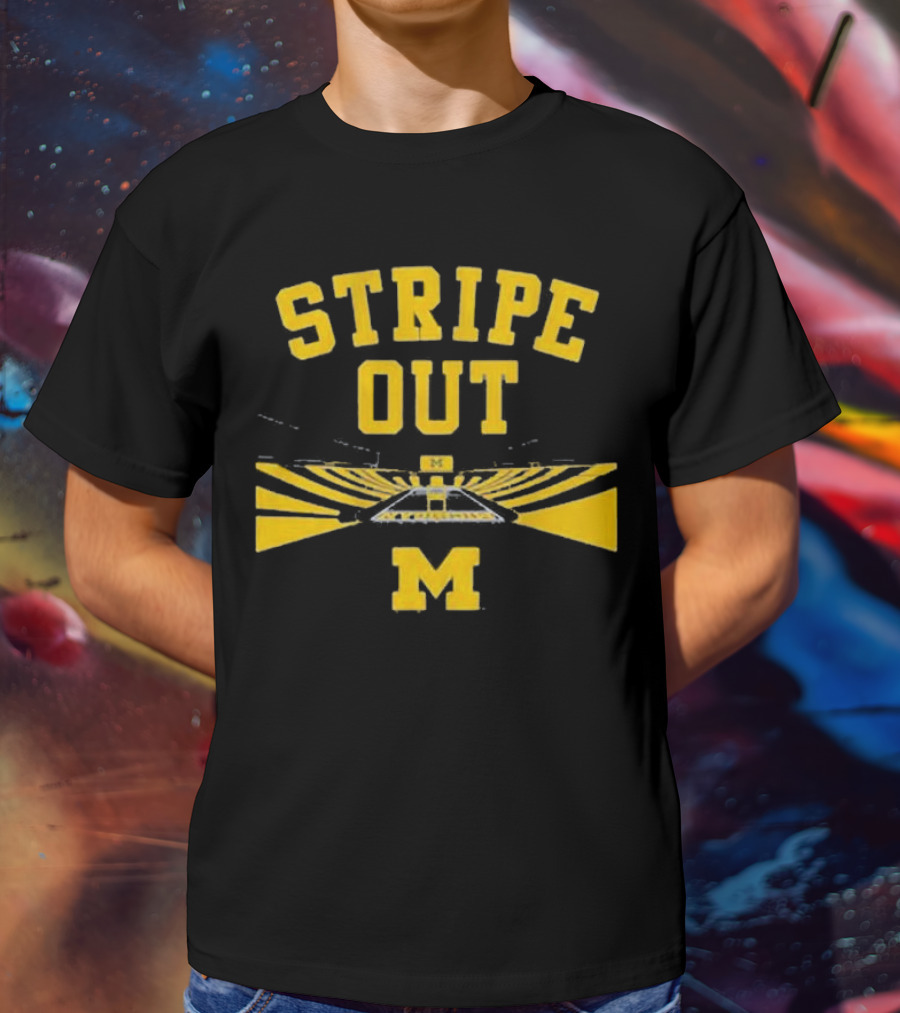 Stripe Out Big House Michigan Wolverines T-Shirt