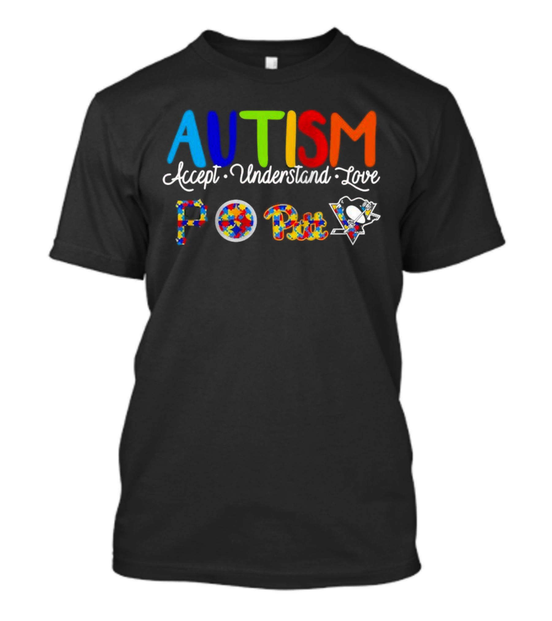 AUTISM Accept Understand Love Pittsburgh PO Pirates Sports T-Shirt