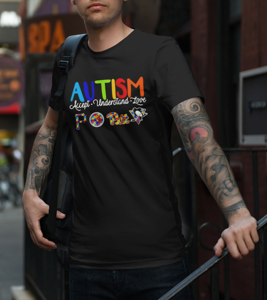 AUTISM Accept Understand Love Pittsburgh PO Pirates Sports T-Shirt