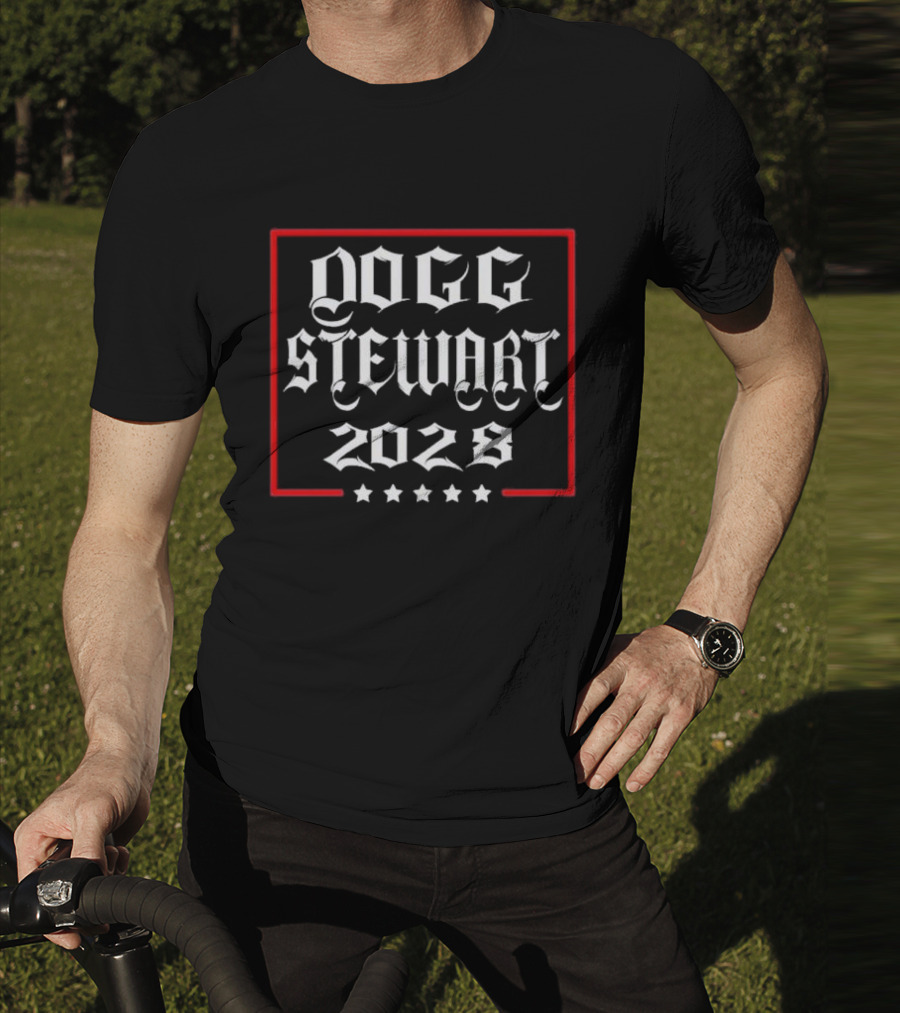 Dogg Stewart 2028 Campaign Theme With Stars And Red Border T-Shirt