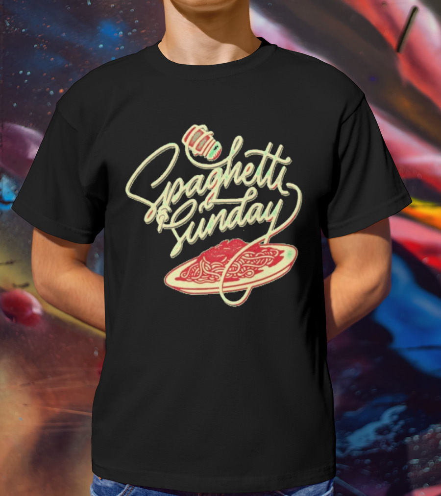 Spaghetti Sunday Pasta Dish With Fork And Plate T-Shirt