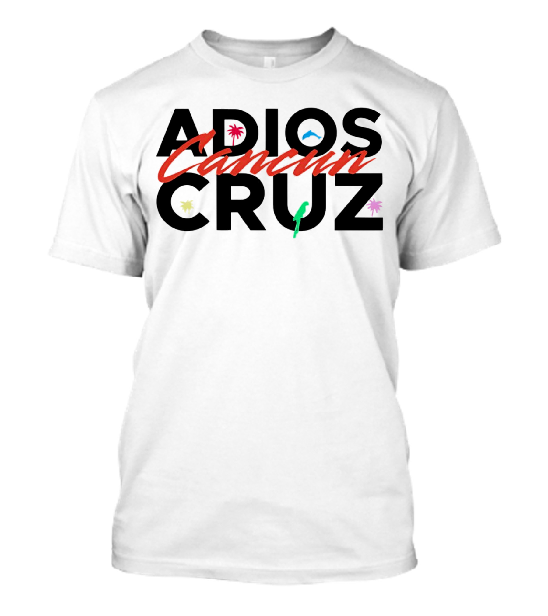 Adios Cancun Cruz Tropical Palms And Waves T-Shirt