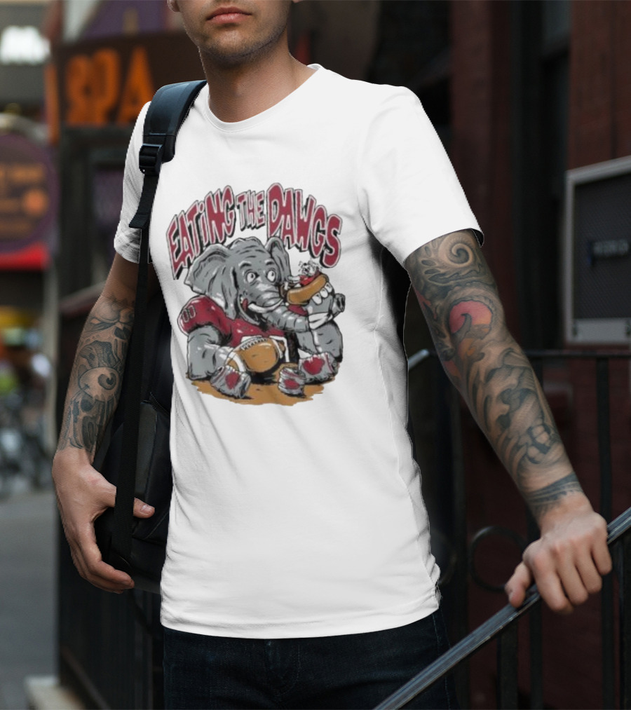 Alabama Crimson Tide Elephant Eating The Dawgs Football Rivalry T-Shirt