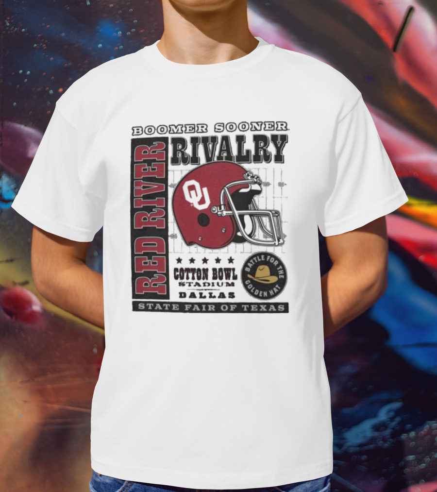 Boomer Sooner Red River Rivalry Cotton Bowl State Fair Of Texas Battle For The Golden Hat T-Shirt