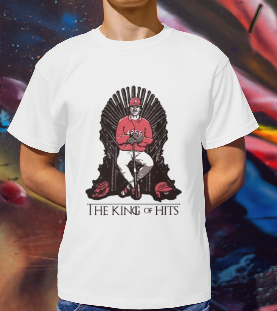 Pete Rose 4256 The King Of Hits Game Of Thrones Chair MLB Baseball T-Shirt