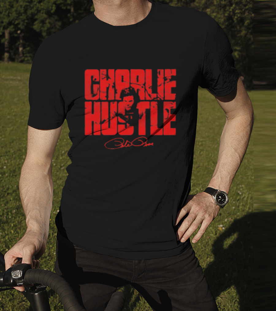 Charlie Hustle Cincinnati Reds Pete Rose Signature T-Shirt
