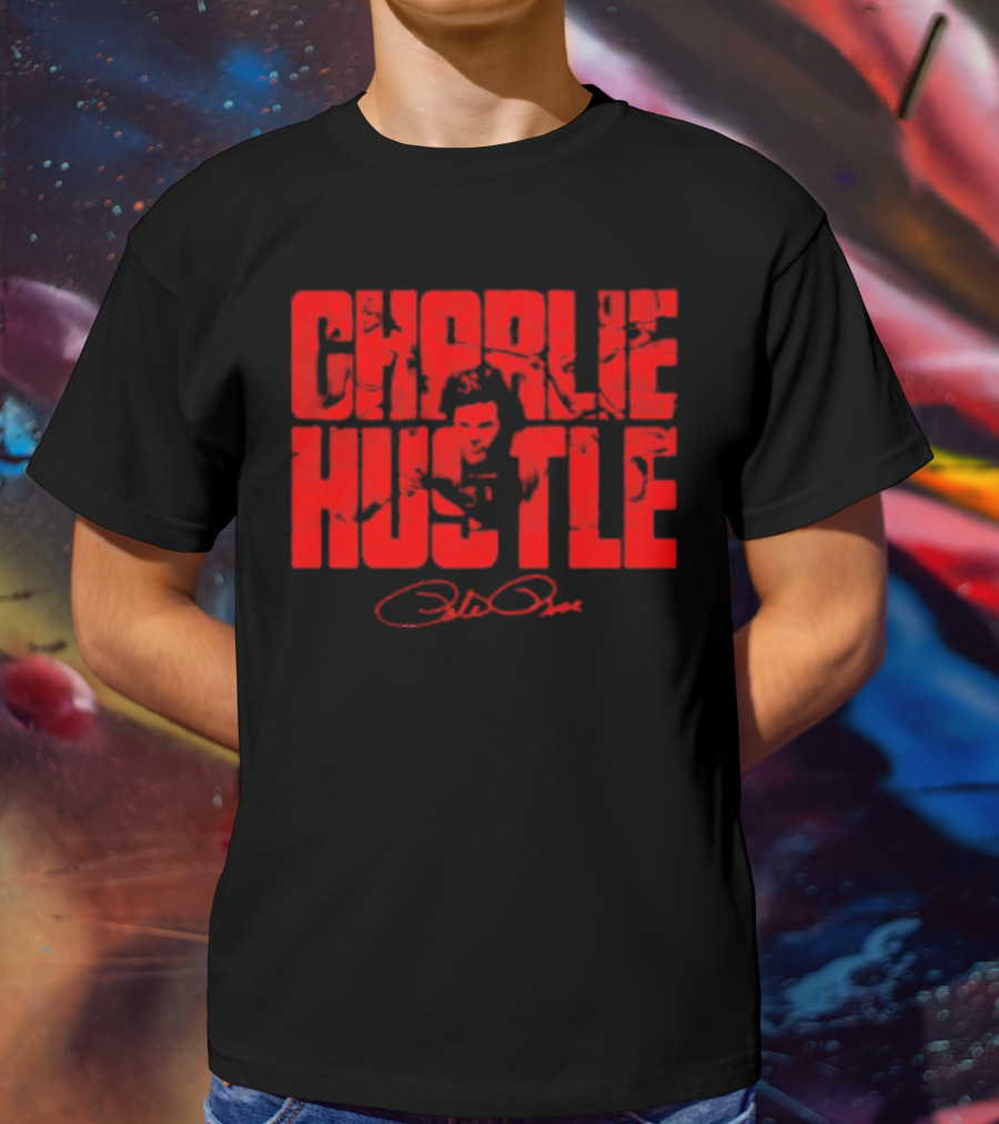 Charlie Hustle Cincinnati Reds Pete Rose Signature T-Shirt