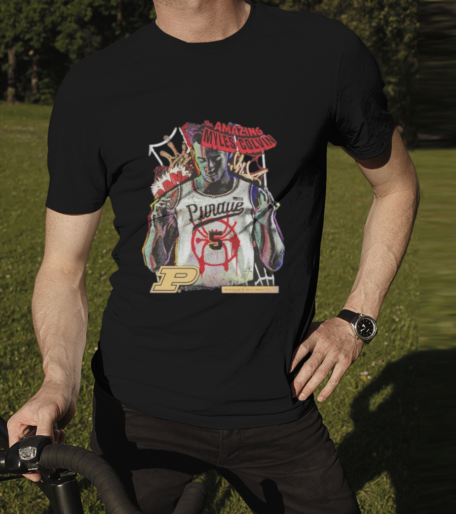 The Amazing Myles Colvin Purdue Boilermakers Spider-Man Mashup T-Shirt