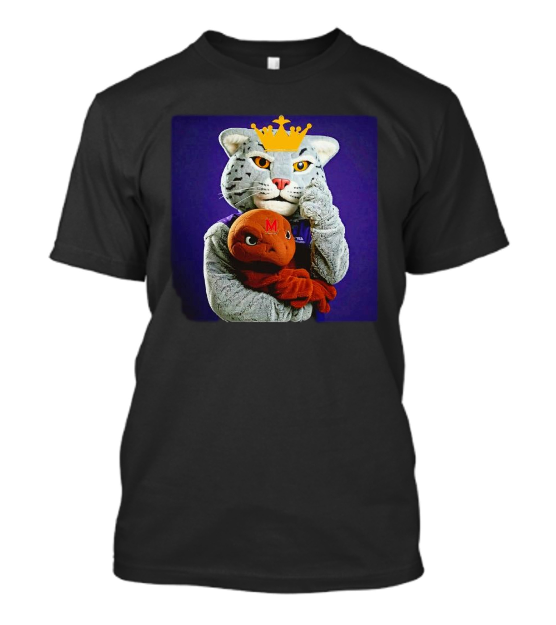Turtles Beware King Willie Northwestern Wildcats Mascot Holds Terrapin Plush T-Shirt