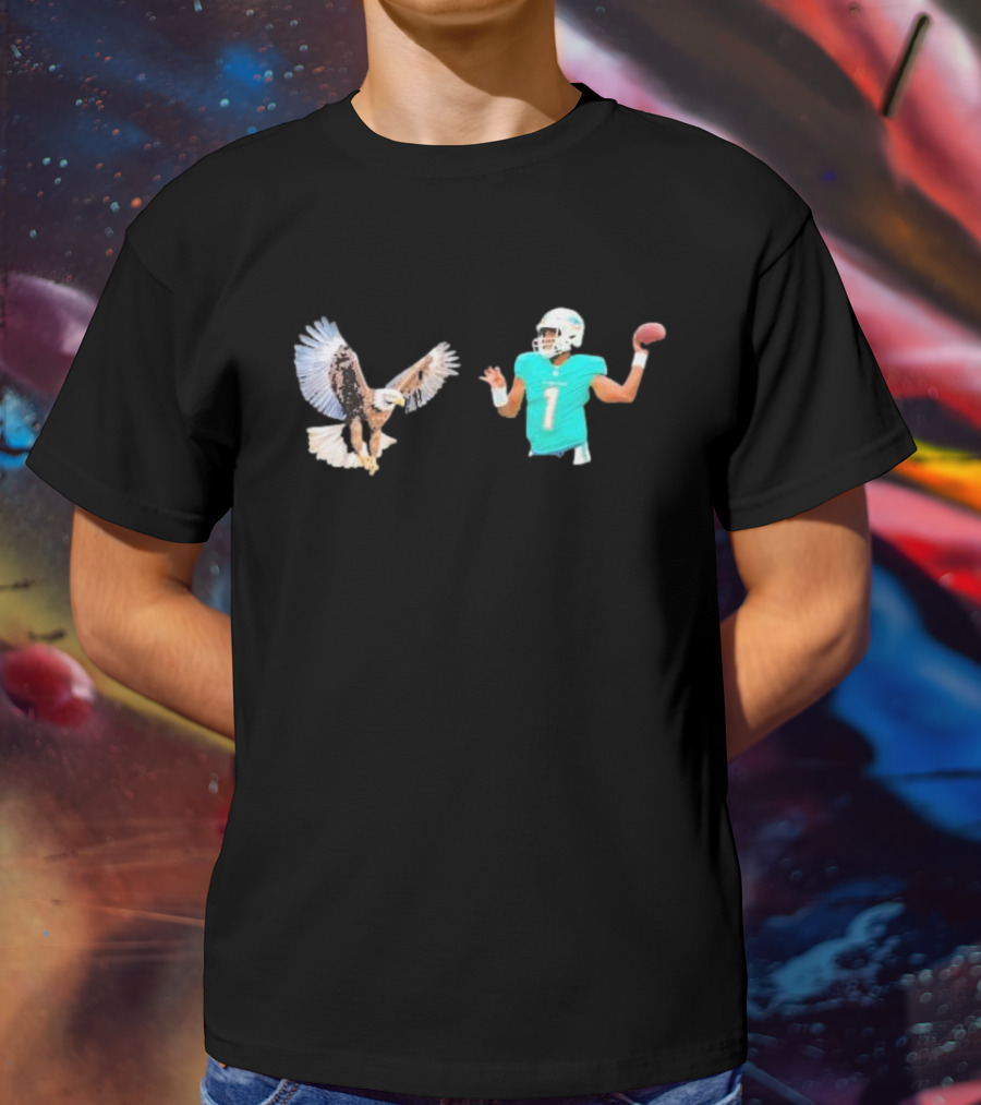 Miami Dolphins Tua Tagovailoa Hawk Football T-Shirt