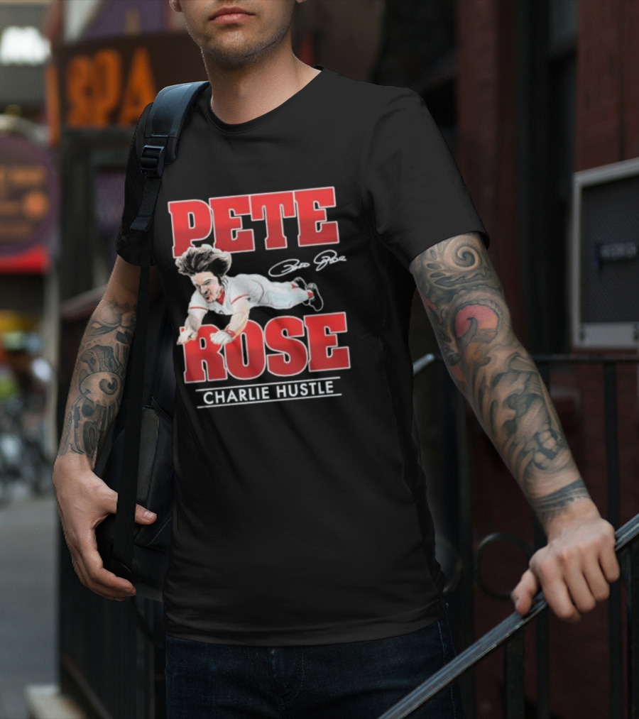 Pete Rose Charlie Hustle Diving Player T-Shirt