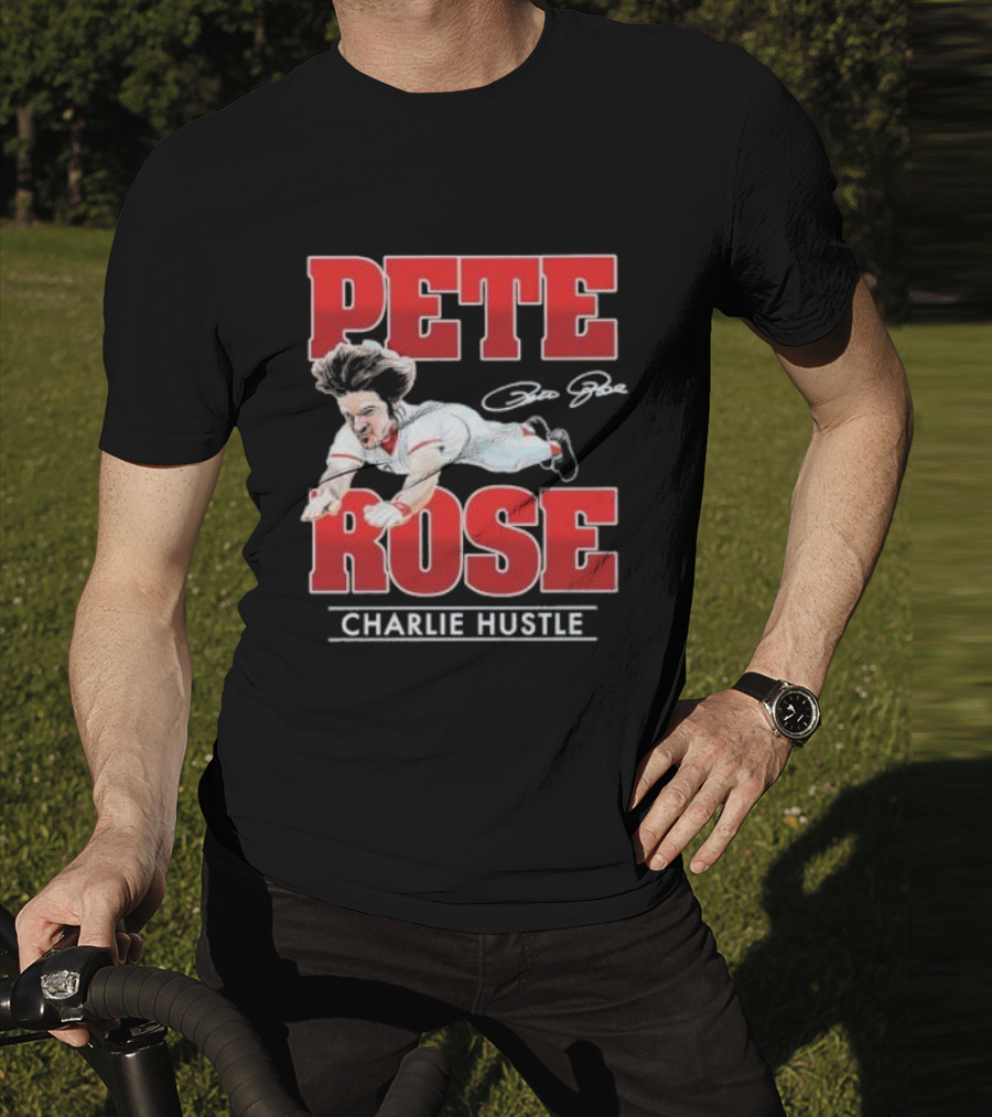 Pete Rose Charlie Hustle Diving Player T-Shirt