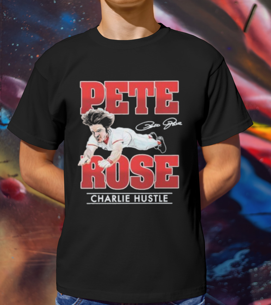 Pete Rose Charlie Hustle Diving Player T-Shirt