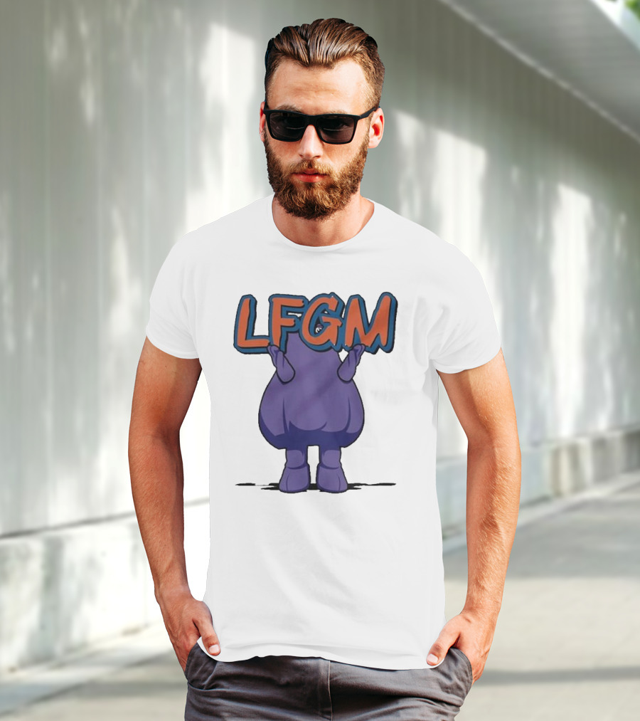 Grimace LFGM New York Mets Character Holding Letters T-Shirt