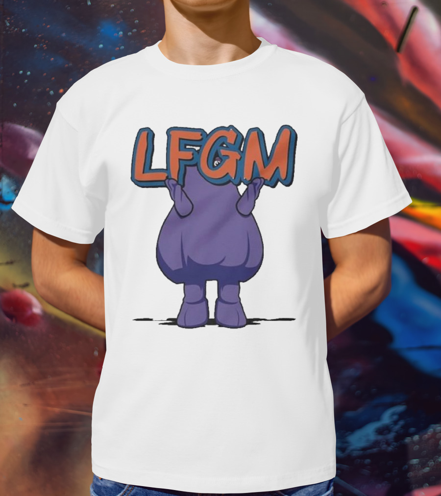 Grimace LFGM New York Mets Character Holding Letters T-Shirt