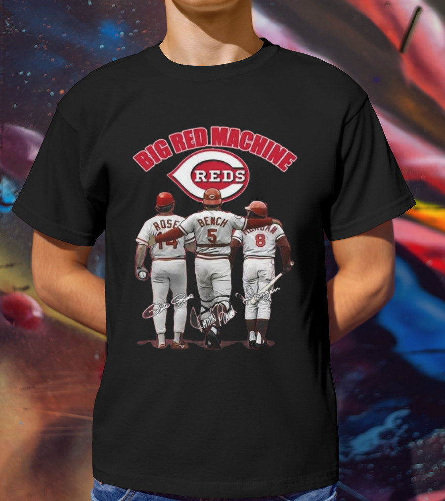 Cincinnati Reds Big Red Machine Pete Rose Johnny Bench Joe Morgan T-Shirt