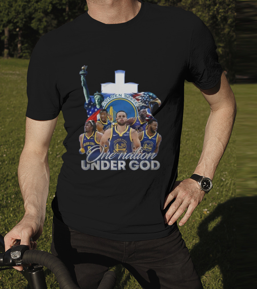 Golden State Warriors One Nation Under God Statue Of Liberty Eagle T-Shirt