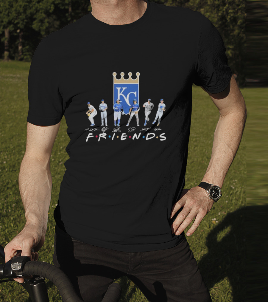 Friends Kansas City Royals Players KC Logo Signatures T-Shirt