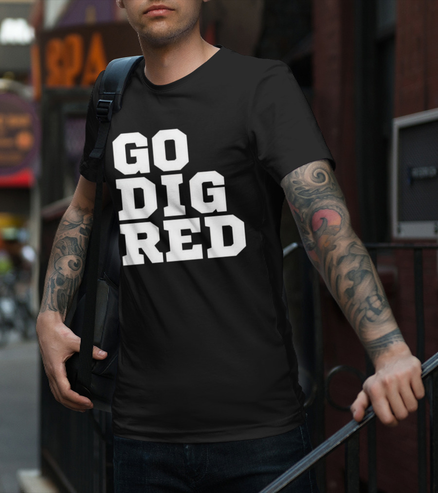 Go Dig Red Volleyball Nebraska Huskers Fan Spirit T-Shirt