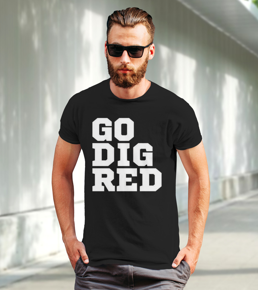 Go Dig Red Volleyball Nebraska Huskers Fan Spirit T-Shirt