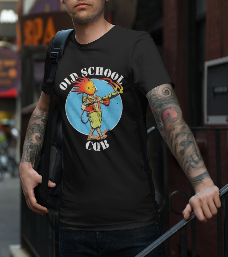 Old School CQB Flamethrower Cartoon Character T-Shirt