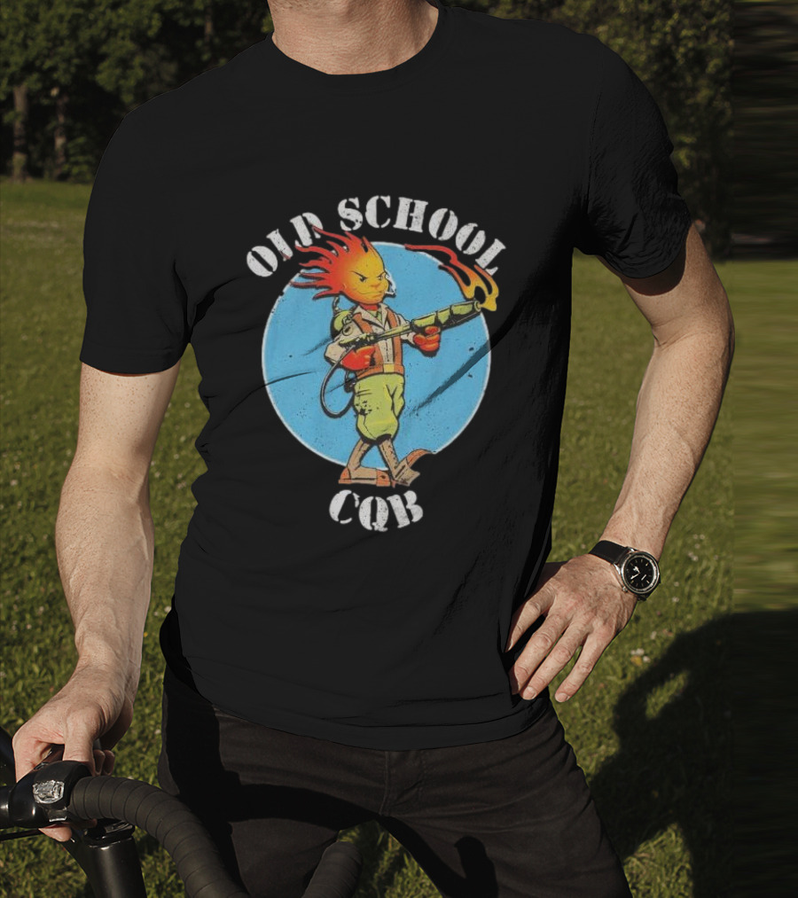 Old School CQB Flamethrower Cartoon Character T-Shirt