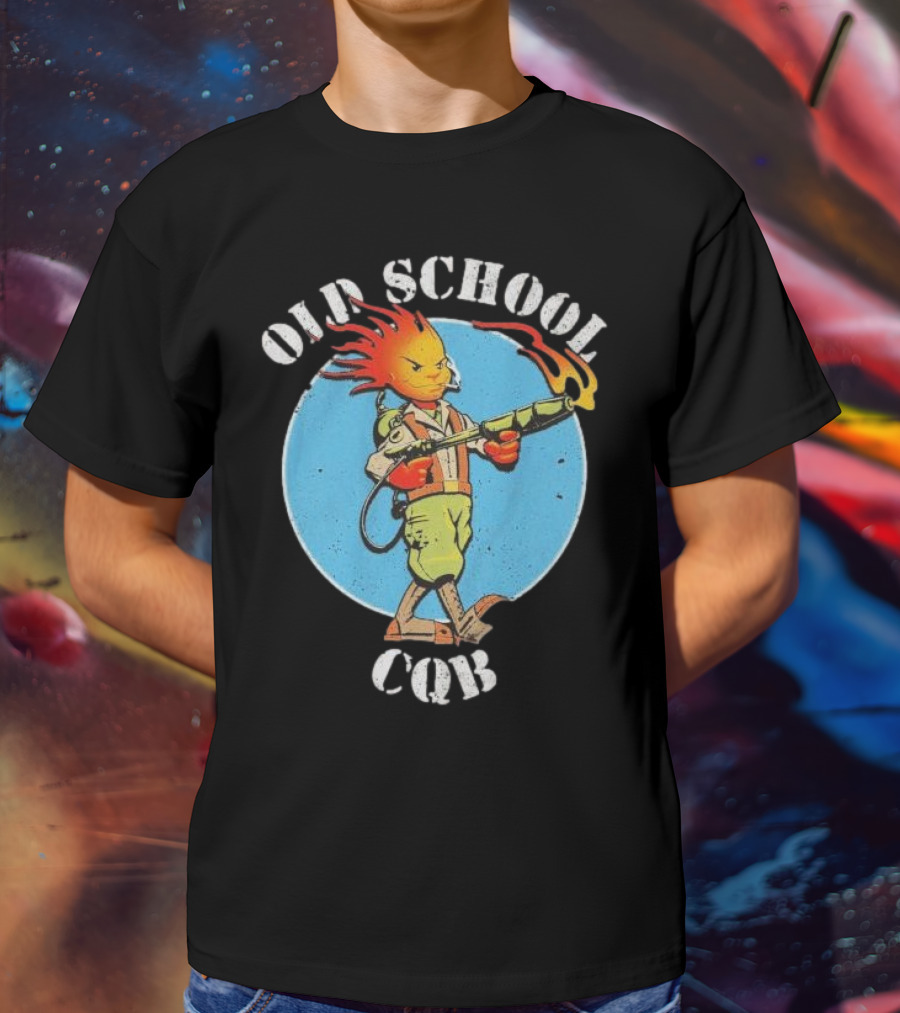 Old School CQB Flamethrower Cartoon Character T-Shirt