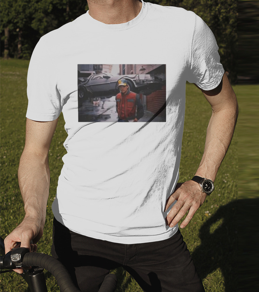 Back To The Future Marty McFly Michael J. Fox DeLorean Iconic Scene T-Shirt