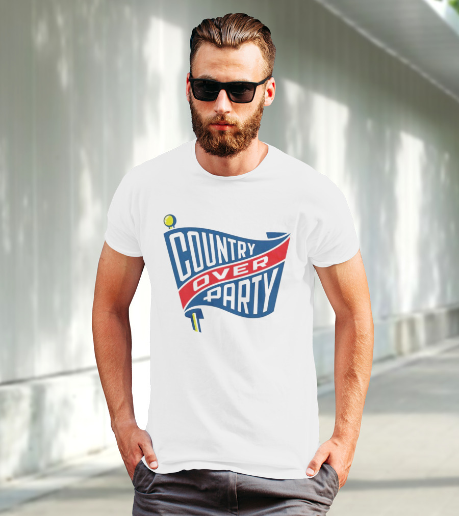 COUNTRY OVER PARTY Flag T-Shirt