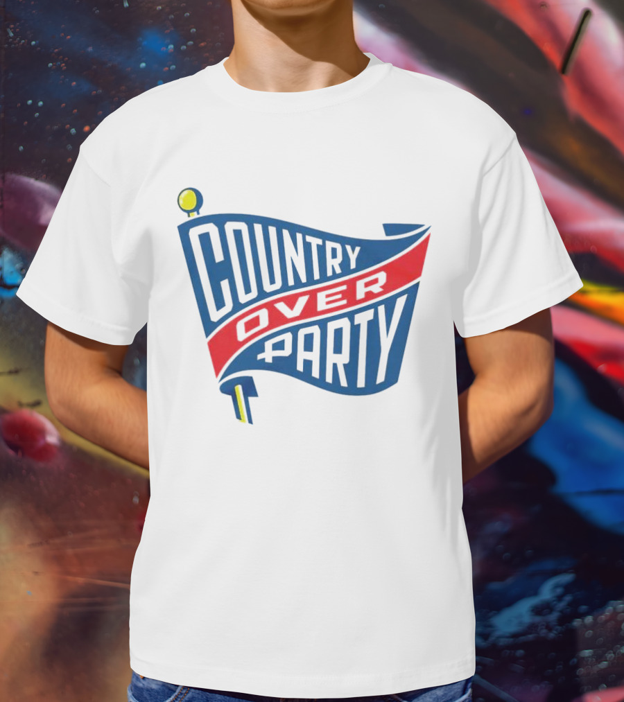 COUNTRY OVER PARTY Flag T-Shirt