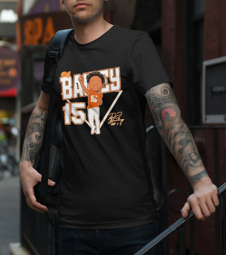 DJ Bailey 15 Sam Houston Bearkats Signature Cartoon T-Shirt