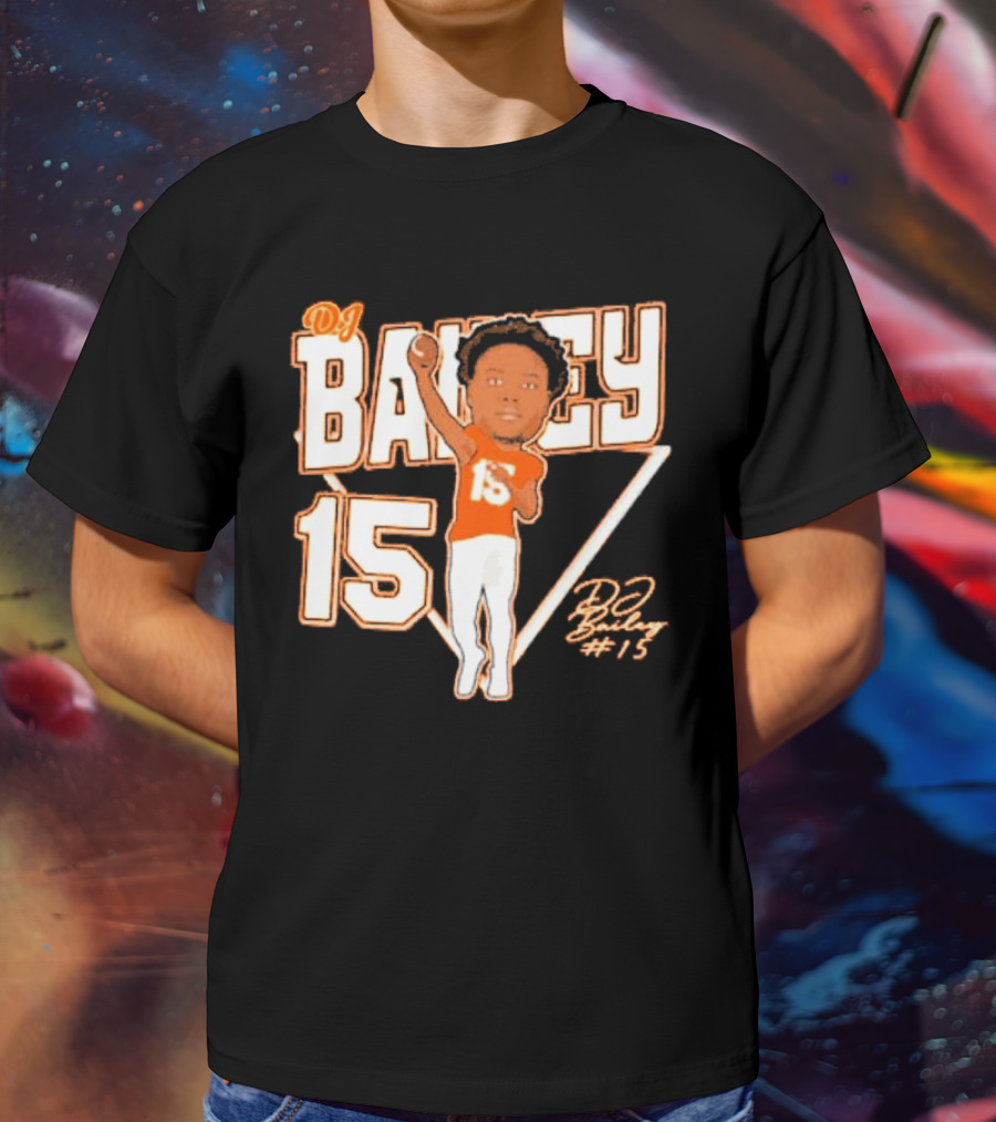 DJ Bailey 15 Sam Houston Bearkats Signature Cartoon T-Shirt