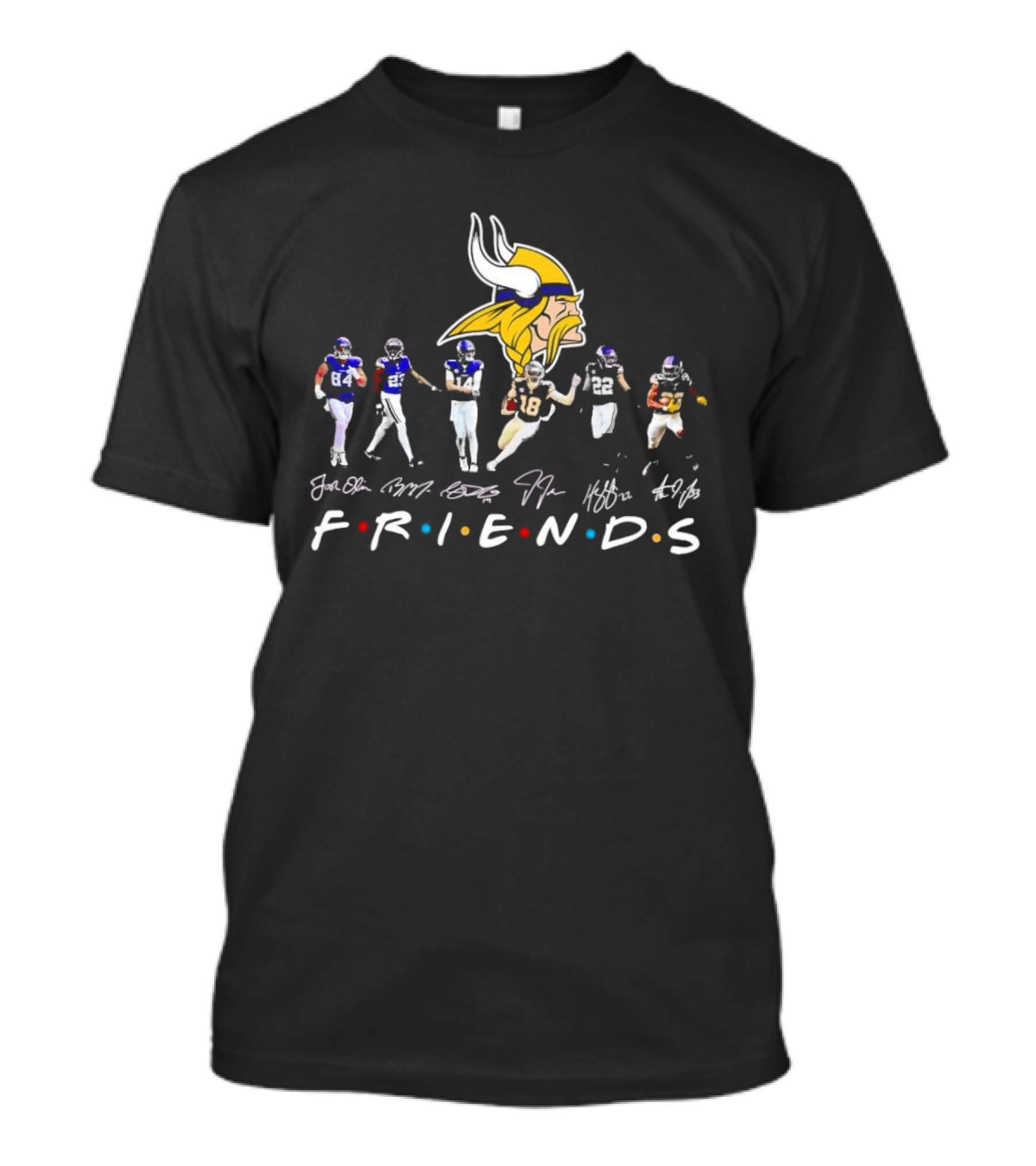 Minnesota Vikings Players Signatures Friends T-Shirt