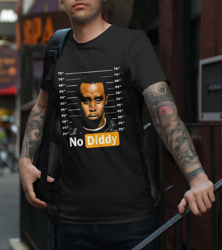 No Diddy Sean P Diddy Combs Mugshot Height Lines T-Shirt