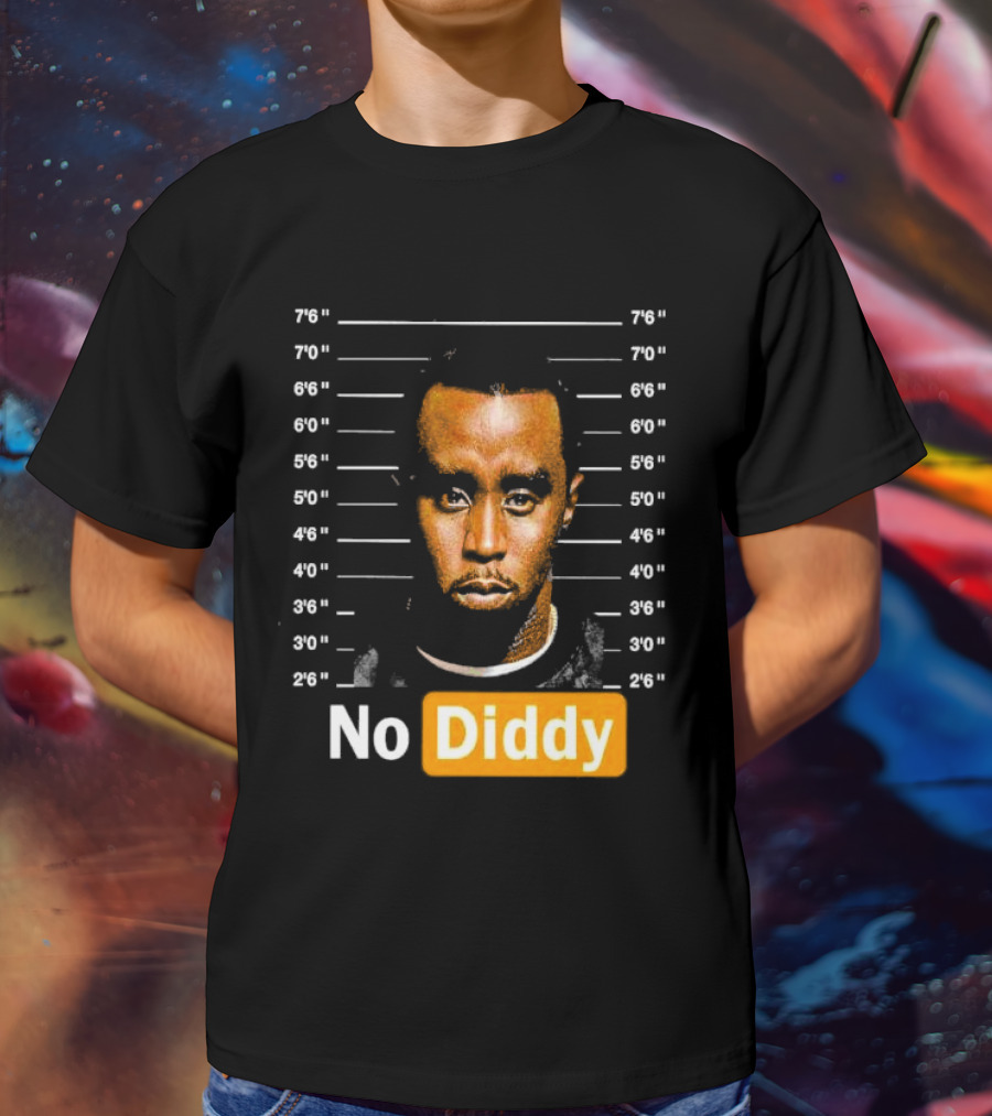 No Diddy Sean P Diddy Combs Mugshot Height Lines T-Shirt