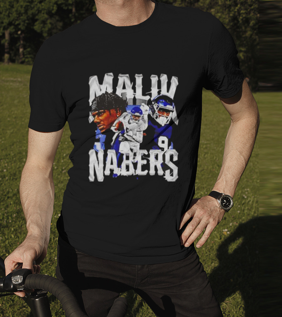 Malik Nabers New York Giants Football Player Collage T-Shirt